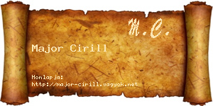 Major Cirill névjegykártya